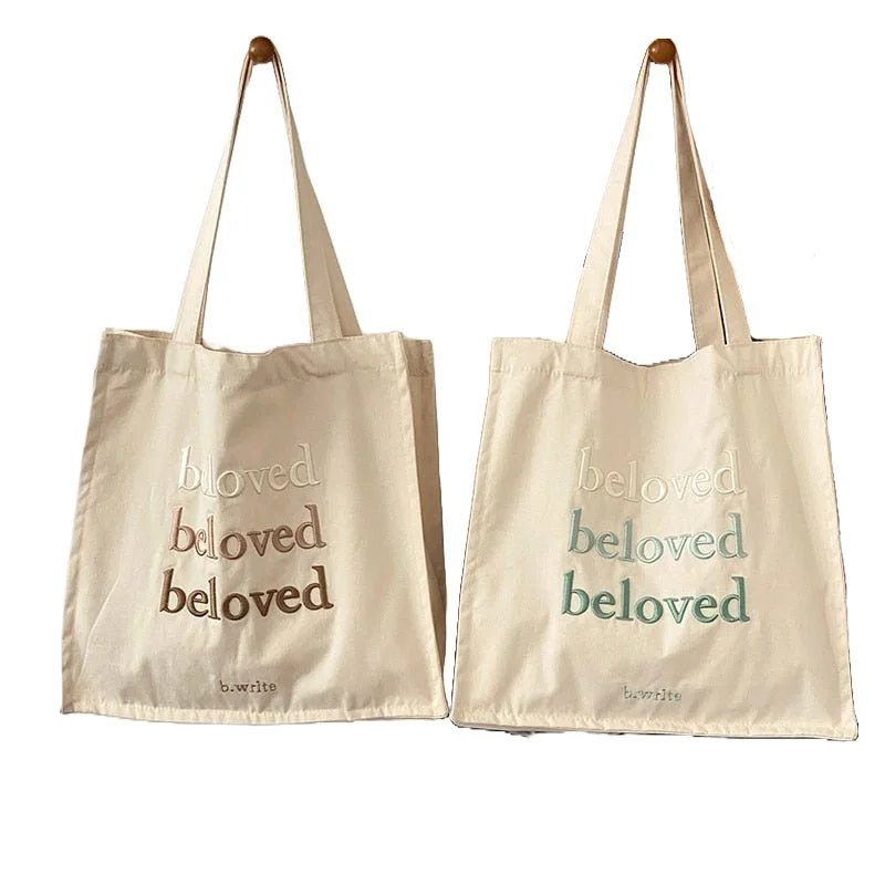 Large Capacity Canvas Tote Bag for Grocery Shopping with Reinforced Handles Women Canvas Shoulder Bag embroidery Large Capacity Canvas Tote Bag for Grocery Shopping with Reinforced Handles Women Canvas Shoulder Bag embroidery