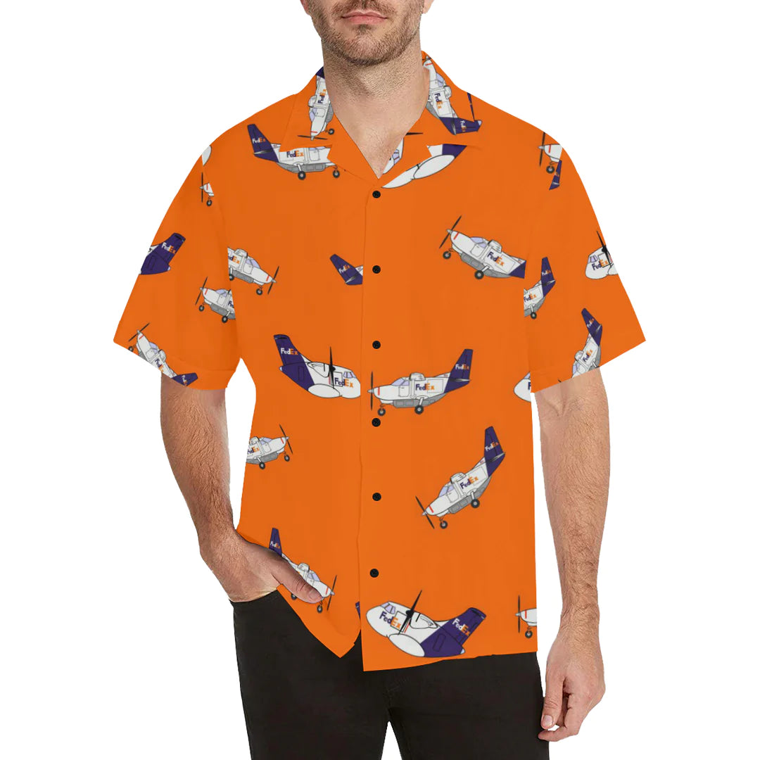 Canvas Beach Bag with Mesh Pockets for Sand - Free Drying FEDEX CARAVAN ATR ORANGE HAWAIIAN SHIRT Canvas Beach Bag with Mesh Pockets for Sand - Free Drying FEDEX CARAVAN ATR ORANGE HAWAIIAN SHIRT