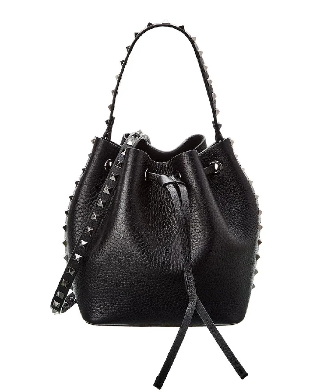 Vegan Leather Bucket Bag in Light Gray for the Ethical Fashionista Valentino Rockstud Grainy Leather Bucket Bag Vegan Leather Bucket Bag in Light Gray for the Ethical Fashionista Valentino Rockstud Grainy Leather Bucket Bag