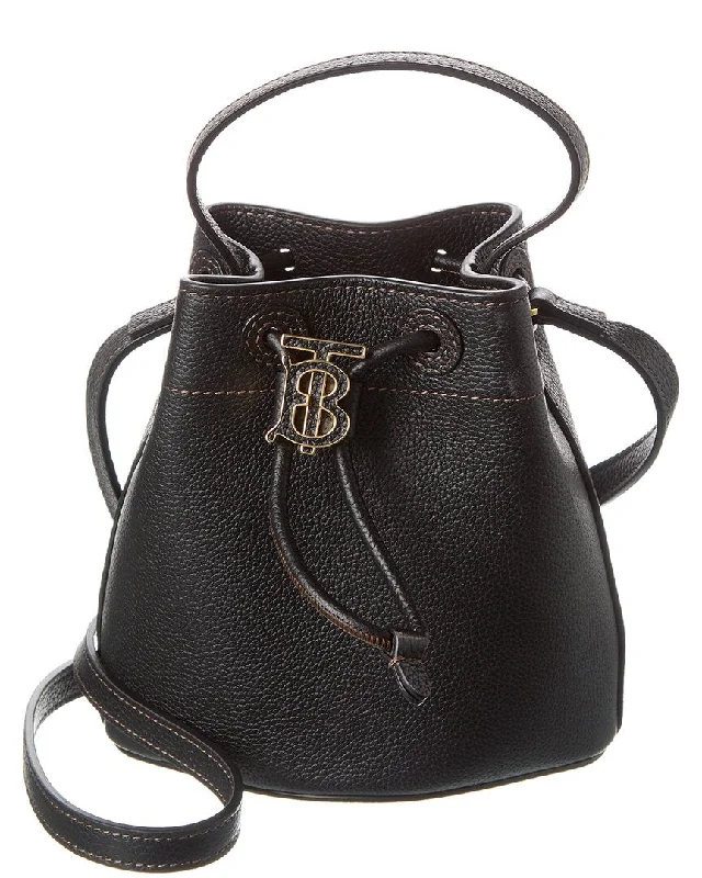Bucket Bag with Geometric Print in Multicolor for a Contemporary and Eye - Catching Appeal Burberry TB Grainy Leather Bucket Bag Bucket Bag with Geometric Print in Multicolor for a Contemporary and Eye - Catching Appeal Burberry TB Grainy Leather Bucket Bag