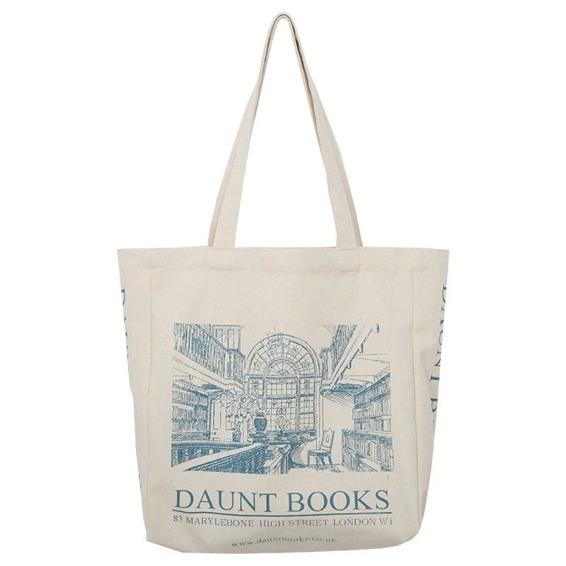 Printed Floral Pattern Canvas Shoulder Bag for Spring Outfits Women Canvas tote Bag