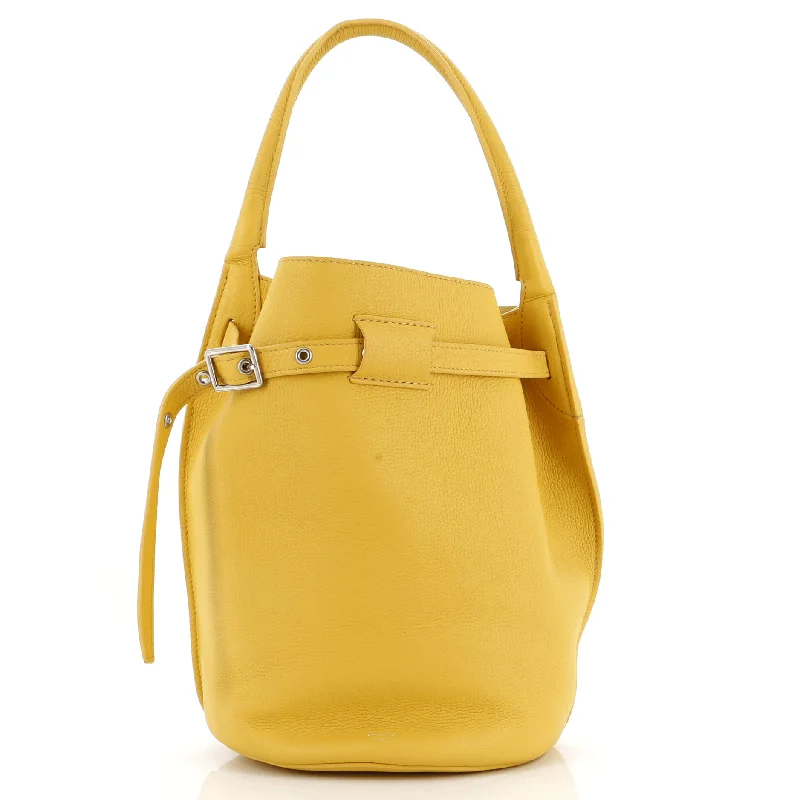 Metallic Bucket Bag in Rose Gold with Chain Strap for a Trendy Party Look Big Bag Bucket Leather