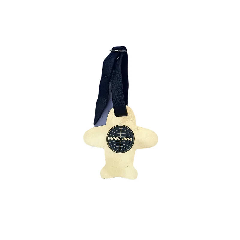Customizable Canvas Tote Bag for Brand Promotion AIRPLANE PAN AM BRASS TAG GOLDEN
