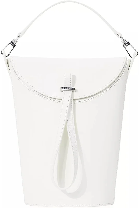 Women's Quilted Bucket Bag in Black with Silver Hardware for a Classic and Timeless Style STAUD Women's Phoebe Convertible Bucket Bag, Paper Women's Quilted Bucket Bag in Black with Silver Hardware for a Classic and Timeless Style STAUD Women's Phoebe Convertible Bucket Bag, Paper