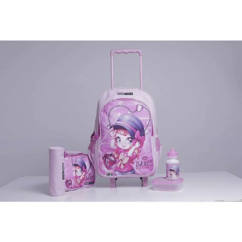 PARA JOHN 5 in 1 Wheeled School Backpack Set with Lunch Box, Lunch Bag, Water Bottle, & Pencil Case/ Accessory Pouch PARA JOHN 5 in 1 Wheeled School Backpack Set with Lunch Box, Lunch Bag, Water Bottle, & Pencil Case/ Accessory Pouch