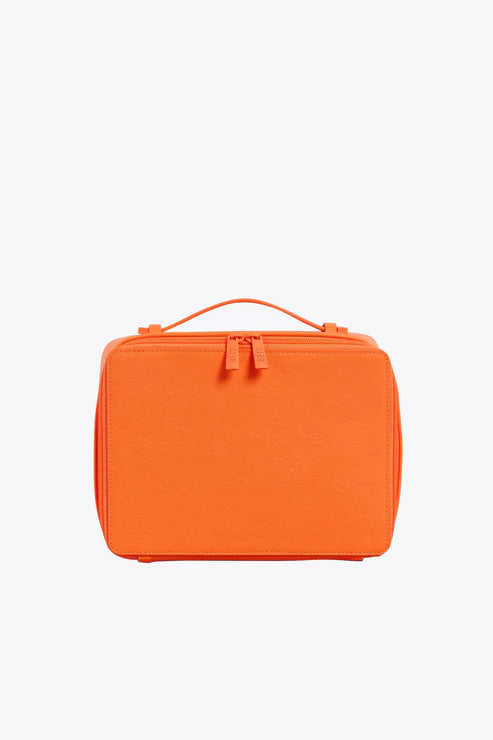 Designer - branded leather travel bag for luxury business travelersThe Cosmetic Case in Creamsicle Designer - branded leather travel bag for luxury business travelersThe Cosmetic Case in Creamsicle