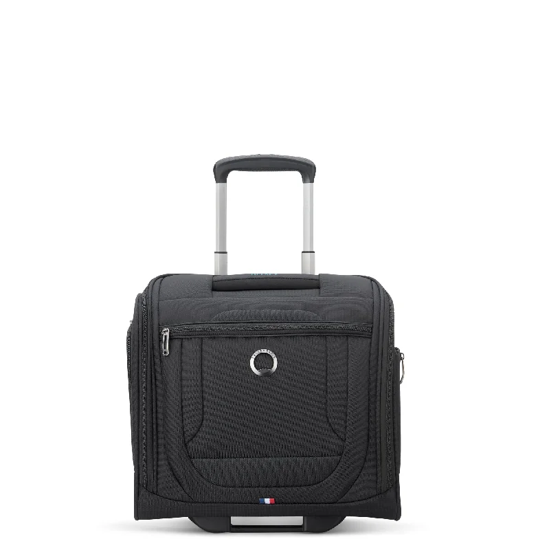 Travel bag with a built - in power bank charger for on - the - go device chargingDelsey Helium DLX Undeseater - Rolling Travel bag with a built - in power bank charger for on - the - go device chargingDelsey Helium DLX Undeseater - Rolling