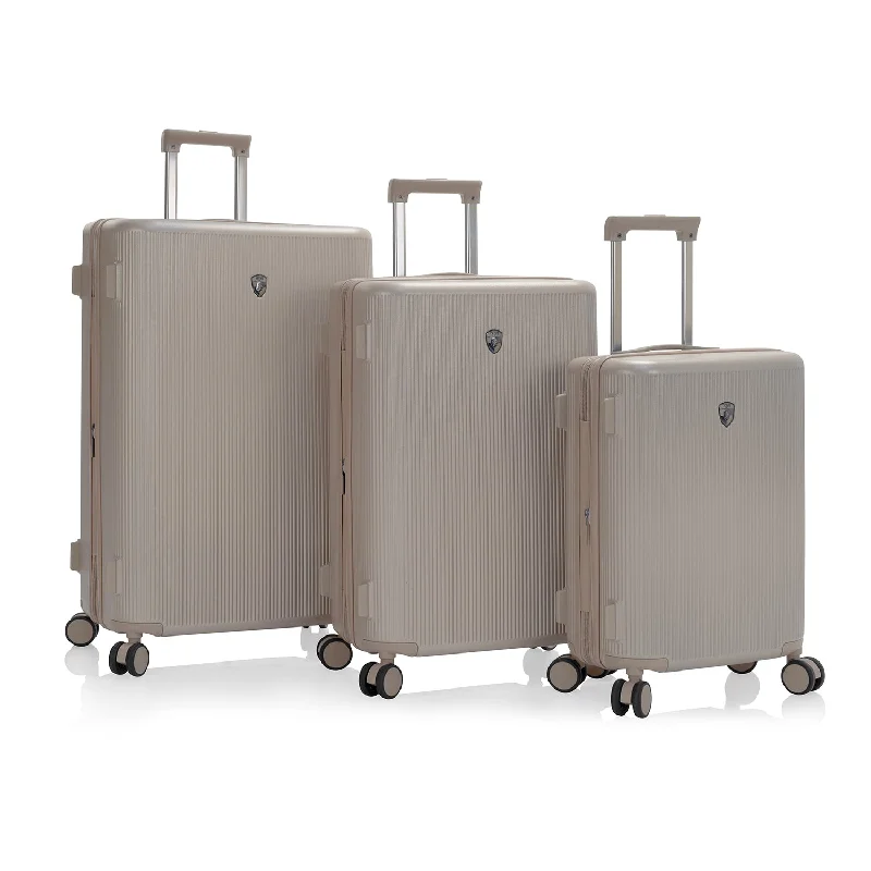 Leather luggage handles for a comfortable and stylish gripEarth Tones 3 Piece Luggage Set | Spinner Luggage Leather luggage handles for a comfortable and stylish gripEarth Tones 3 Piece Luggage Set | Spinner Luggage