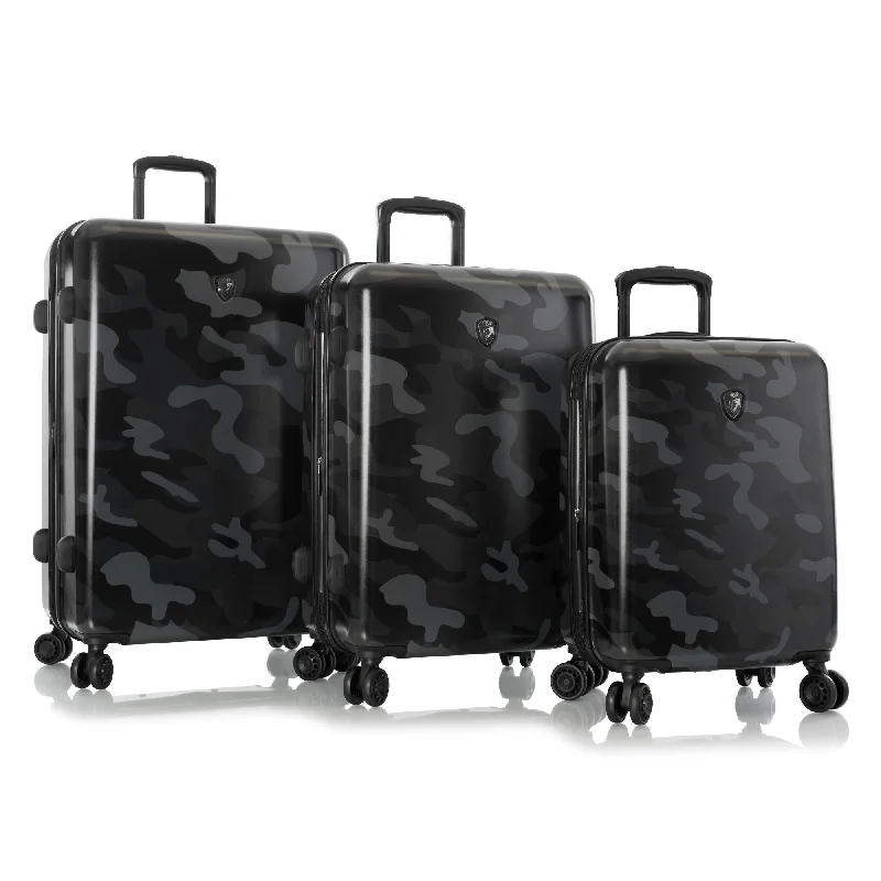 Luggage straps with buckle closures to secure overstuffed bagsHeys Black Camo 3 Piece Spinner Set Luggage straps with buckle closures to secure overstuffed bagsHeys Black Camo 3 Piece Spinner Set