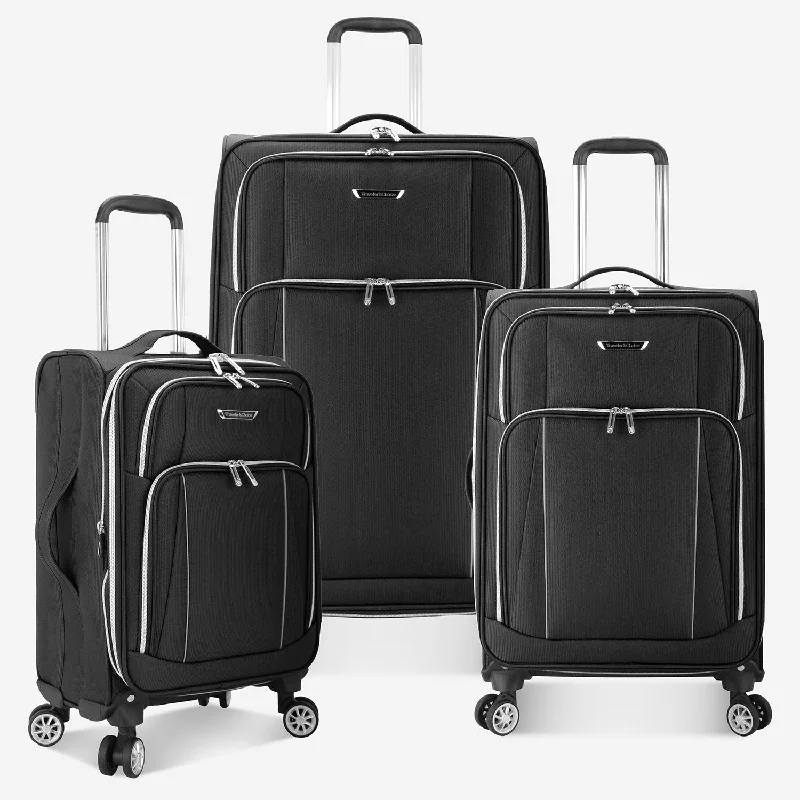 Anti - theft travel bag with RFID - blocking pockets for personal safetyLares 3-Piece Luggage Set Anti - theft travel bag with RFID - blocking pockets for personal safetyLares 3-Piece Luggage Set