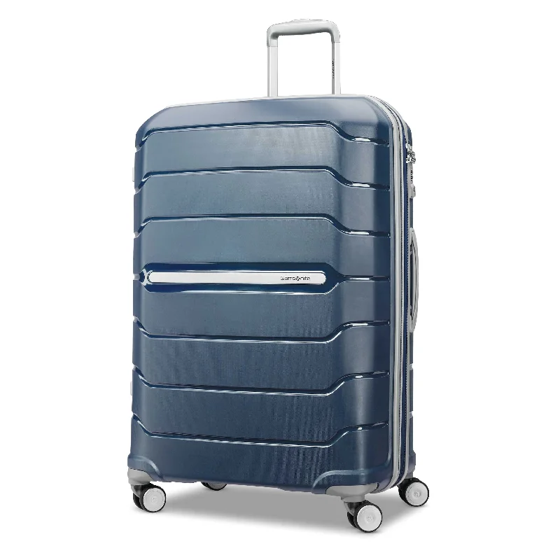 Compact carry - on travel bag with spinner wheels for easy maneuvering in airportsSamsonite Freeform Large Spinner Compact carry - on travel bag with spinner wheels for easy maneuvering in airportsSamsonite Freeform Large Spinner