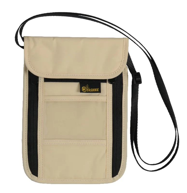 Travel bag with a built - in power bank charger for on - the - go device chargingTashke RFID Blocking Neck Travel Wallet Pouch Hidden Security Passport Wallet Travel bag with a built - in power bank charger for on - the - go device chargingTashke RFID Blocking Neck Travel Wallet Pouch Hidden Security Passport Wallet