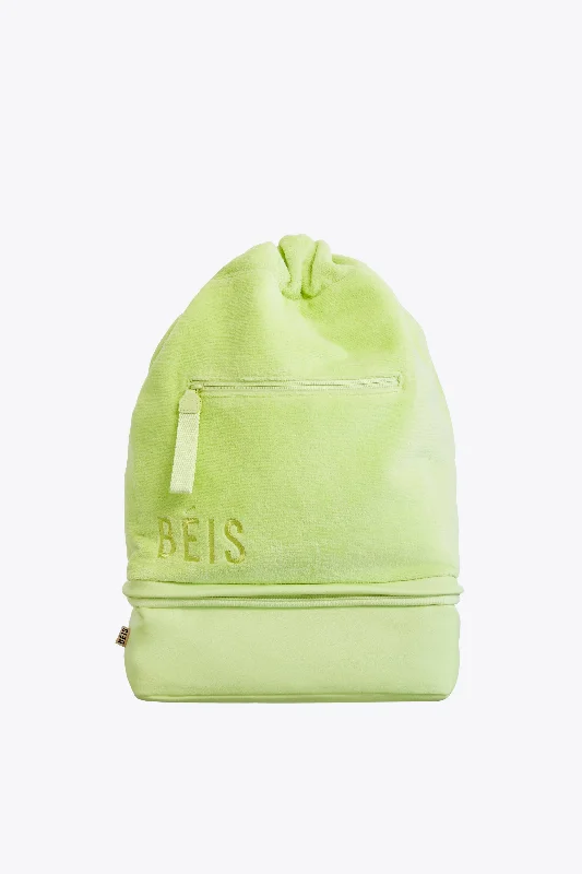Foldable fabric travel bag for convenient storage when not in useThe Terry Backpack Cooler in Citron Foldable fabric travel bag for convenient storage when not in useThe Terry Backpack Cooler in Citron