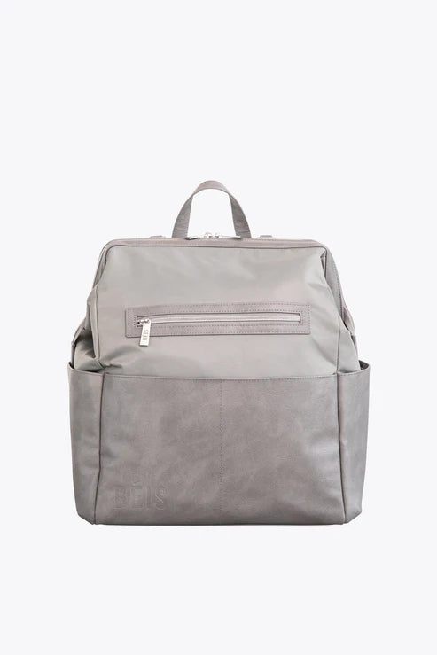 Travel bag with a detachable toiletry pouch for convenienceThe Backpack Diaper Bag in Grey Travel bag with a detachable toiletry pouch for convenienceThe Backpack Diaper Bag in Grey