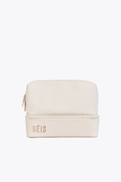 Convertible travel bag that can be used as a backpack or toteThe Cosmetic Organizer in Beige