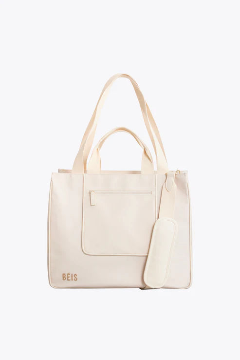 Waterproof canvas travel bag suitable for beach and outdoor vacationsThe East To West Tote in Beige Waterproof canvas travel bag suitable for beach and outdoor vacationsThe East To West Tote in Beige