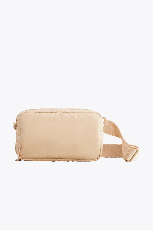 Foldable fabric travel bag for convenient storage when not in useThe Expandable Pouch in Beige Foldable fabric travel bag for convenient storage when not in useThe Expandable Pouch in Beige