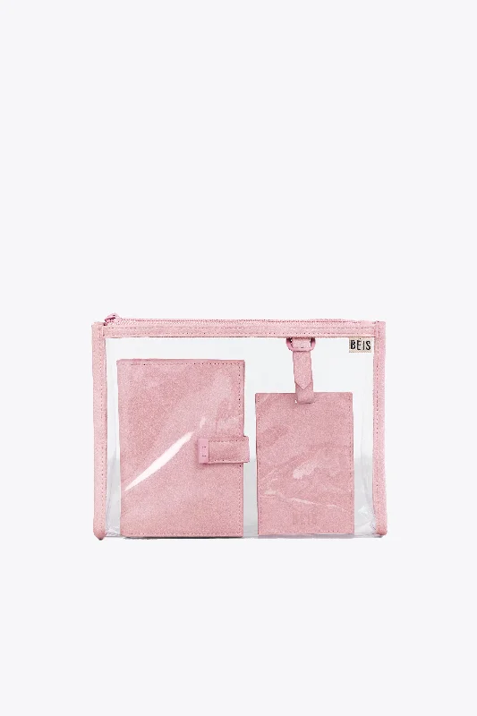 Travel bag with a built - in power bank charger for on - the - go device chargingThe Passport & Luggage Tag Set in Atlas Pink Travel bag with a built - in power bank charger for on - the - go device chargingThe Passport & Luggage Tag Set in Atlas Pink