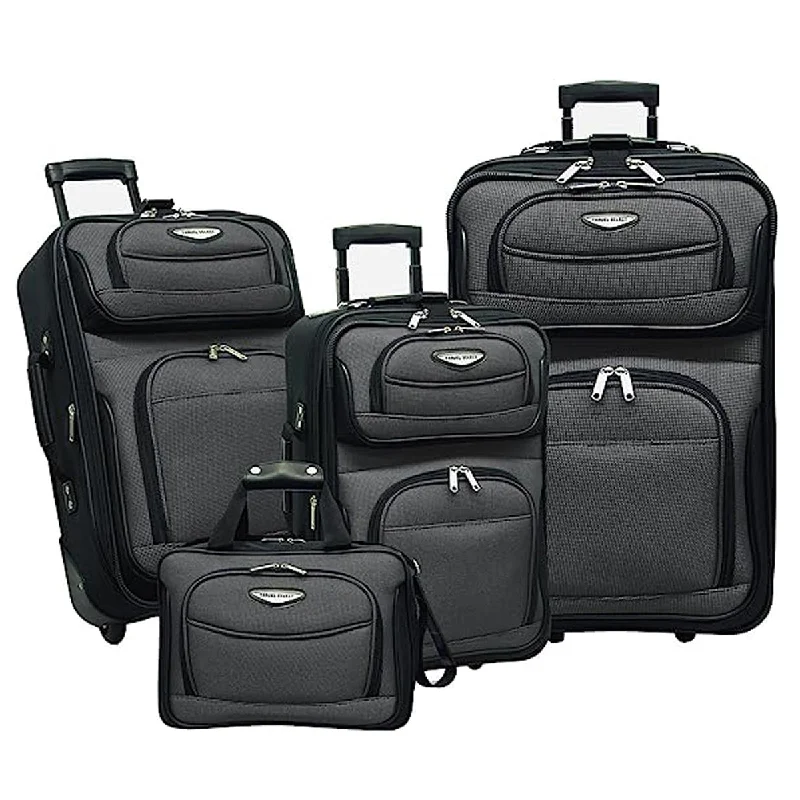 Smart travel bag with integrated GPS tracker for lost item recoveryTravel Select Amsterdam Expandable Rolling Upright Luggage, 4-Piece Set
