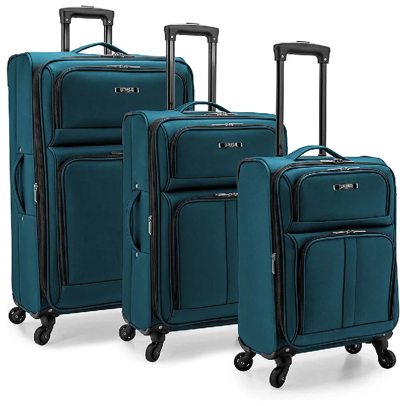 Rolling travel bag with adjustable telescopic handle for different user heightsU.S. Traveler Anzio Softside Expandable Spinner Luggage, 3 Piece Set Rolling travel bag with adjustable telescopic handle for different user heightsU.S. Traveler Anzio Softside Expandable Spinner Luggage, 3 Piece Set