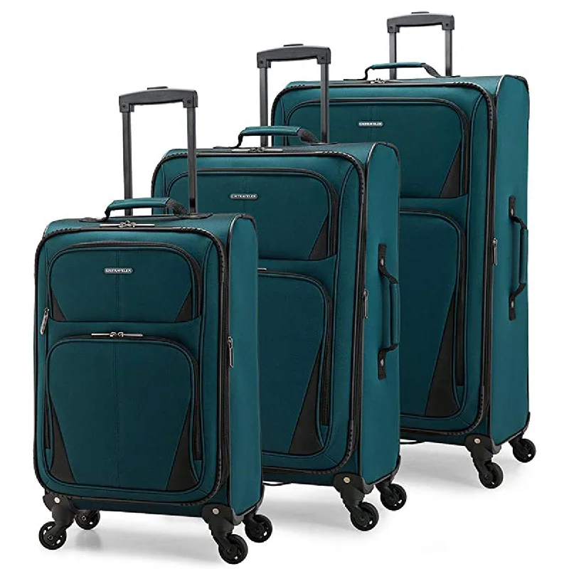 Travel bag with a detachable toiletry pouch for convenienceU.S. Traveler Aviron Bay Expandable Softside Luggage with Spinner Wheels, 3 Piece Travel bag with a detachable toiletry pouch for convenienceU.S. Traveler Aviron Bay Expandable Softside Luggage with Spinner Wheels, 3 Piece