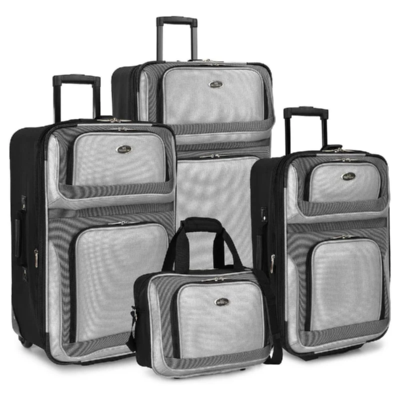 Kids' themed polyester travel bag for family road tripsU.S. Traveler New Yorker Lightweight Expandable Rolling Luggage, 4-Piece Set Kids' themed polyester travel bag for family road tripsU.S. Traveler New Yorker Lightweight Expandable Rolling Luggage, 4-Piece Set