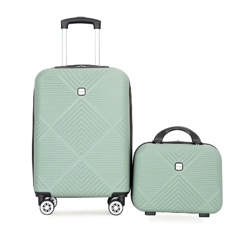 2Piece Luggage Sets ABS Lightweight Suitcase , Spinner Wheels, (20/14)