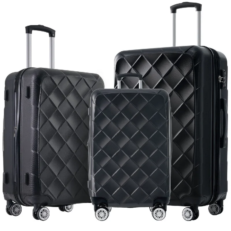 3 Piece Luggage Set Suitcase Set, ABS Hard Shell Lightweight Expandable Travel Luggage with TSA Lock, Spinner Wheels 3 Piece Luggage Set Suitcase Set, ABS Hard Shell Lightweight Expandable Travel Luggage with TSA Lock, Spinner Wheels
