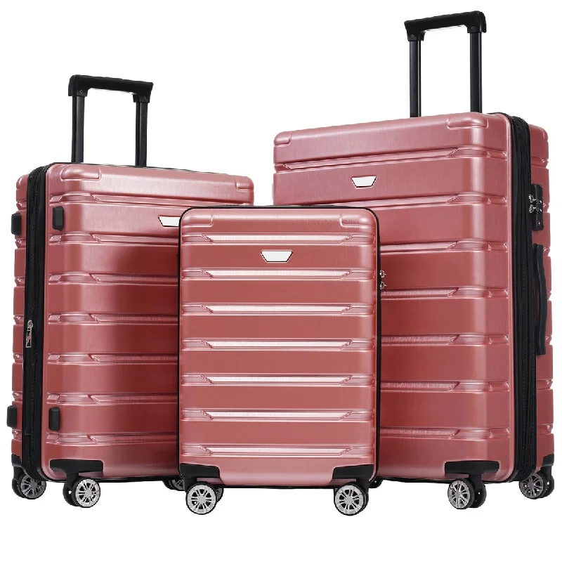 3 Piece Luggage Set Suitcase Set, Lightweight Durable Suitcase with Wheels and TSA Lock, Expandable Travel Family Luggage 3 Piece Luggage Set Suitcase Set, Lightweight Durable Suitcase with Wheels and TSA Lock, Expandable Travel Family Luggage