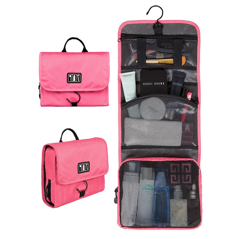 BAGSMART Waterproof Travel Toiletry Bag With Hanger Cosmetic Packing Organizer Wash Bag Makeup