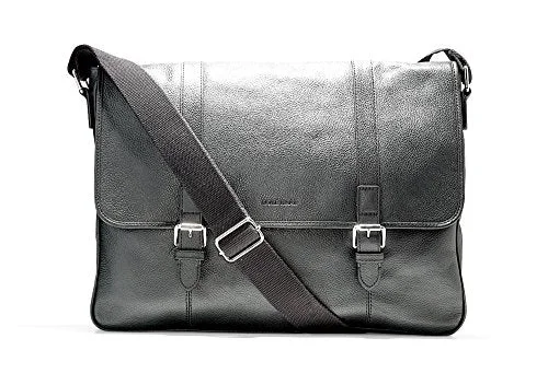 Cole Haan Black Large Pebble Messenger Soft Leather Shoulder Strap Bag 12" H X 16" W X 2.75" D Cole Haan Black Large Pebble Messenger Soft Leather Shoulder Strap Bag 12" H X 16" W X 2.75" D