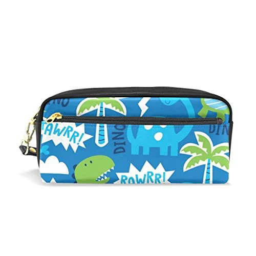 Colourlife Dinosaur Animal Pattern Pu Leather Pencil Case Holder Pouch Makeup Bags For Boys Girls Colourlife Dinosaur Animal Pattern Pu Leather Pencil Case Holder Pouch Makeup Bags For Boys Girls