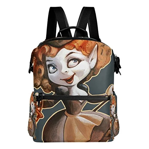 Colourlife Halloween Witch On Broomstick Stylish Casual Shoulder Backpacks Laptop School Bags Colourlife Halloween Witch On Broomstick Stylish Casual Shoulder Backpacks Laptop School Bags