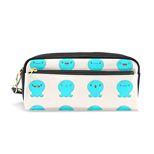Colourlife Kawaii Octopus Emoticons Pu Leather Pencil Case Holder Pouch Makeup Bags For Boys Colourlife Kawaii Octopus Emoticons Pu Leather Pencil Case Holder Pouch Makeup Bags For Boys