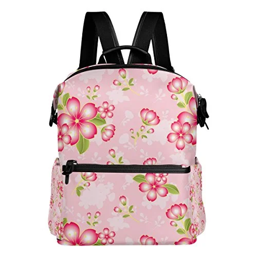 Colourlife Pink Flower Pattern Stylish Casual Shoulder Backpacks Laptop School Bags Travel Colourlife Pink Flower Pattern Stylish Casual Shoulder Backpacks Laptop School Bags Travel