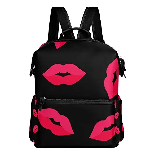 Colourlife Red Lips Stylish Casual Shoulder Backpacks Laptop School Bags Travel Multipurpose Colourlife Red Lips Stylish Casual Shoulder Backpacks Laptop School Bags Travel Multipurpose