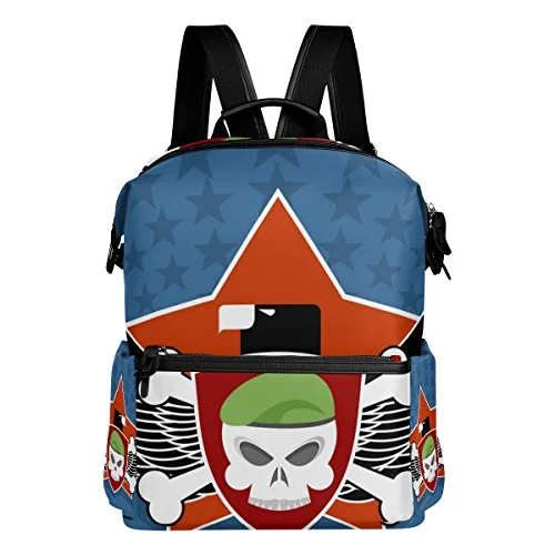 Colourlife Skull In Charge On Shield Stylish Casual Shoulder Backpacks Laptop School Bags Travel Colourlife Skull In Charge On Shield Stylish Casual Shoulder Backpacks Laptop School Bags Travel