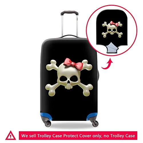 Crazytravel Skull Print Waterproof Spandex Protect Covers For Adult Kids Travel Suitcase 18-30Inch Crazytravel Skull Print Waterproof Spandex Protect Covers For Adult Kids Travel Suitcase 18-30Inch