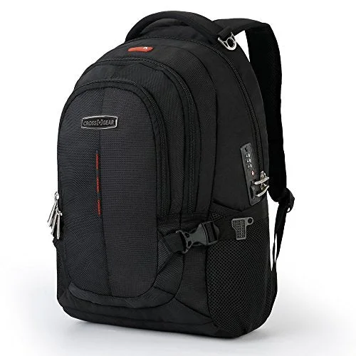Crossgear Laptop Backpack With Combination Lock- Fits Most 15.6 Inch Laptops And Tablets Cr-9001Bk Crossgear Laptop Backpack With Combination Lock- Fits Most 15.6 Inch Laptops And Tablets Cr-9001Bk