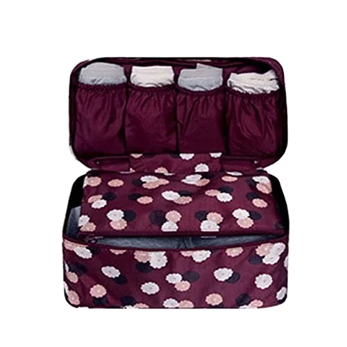 Damara Ladies Travel Bra Underwear Bag Organizers Portable Tidy Cosmetic Pocket,Wine Red Damara Ladies Travel Bra Underwear Bag Organizers Portable Tidy Cosmetic Pocket,Wine Red