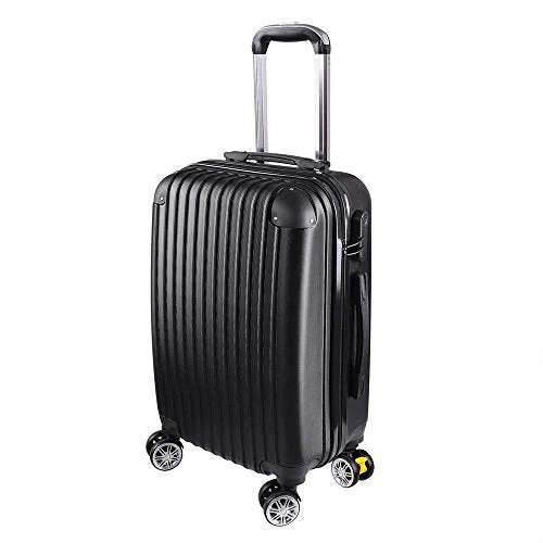 GHP 210D Polyester ABS Shell 360°-Rotating Wheels Black 20" Trolley Case Luggage Bag GHP 210D Polyester ABS Shell 360°-Rotating Wheels Black 20" Trolley Case Luggage Bag