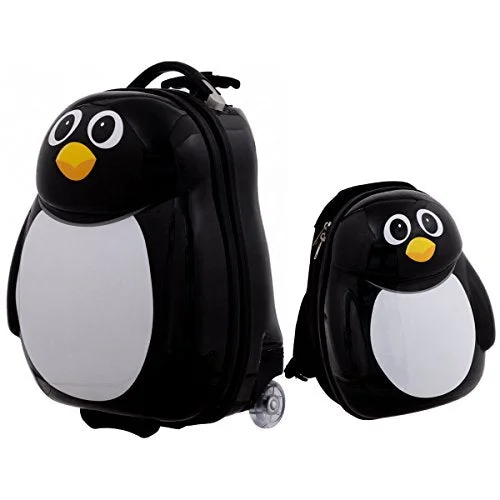 GHP Set of 2 Polycarbonate ABS Material & Nylon Travelling Penguin-Shaped Luggage Set GHP Set of 2 Polycarbonate ABS Material & Nylon Travelling Penguin-Shaped Luggage Set