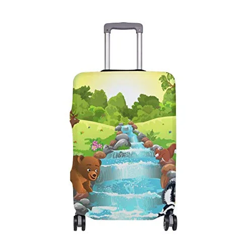 GIOVANIOR Cartoon Animals In The River Luggage Cover Suitcase Protector Carry On Covers GIOVANIOR Cartoon Animals In The River Luggage Cover Suitcase Protector Carry On Covers