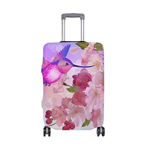 GIOVANIOR Cartoon Hummingbird Peach Blossom Luggage Cover Suitcase Protector Carry On Covers GIOVANIOR Cartoon Hummingbird Peach Blossom Luggage Cover Suitcase Protector Carry On Covers
