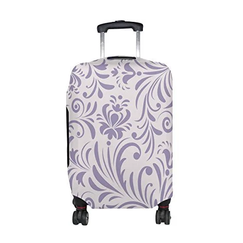 GIOVANIOR Retro Roman Purple Floral Luggage Cover Suitcase Protector Carry On Covers GIOVANIOR Retro Roman Purple Floral Luggage Cover Suitcase Protector Carry On Covers