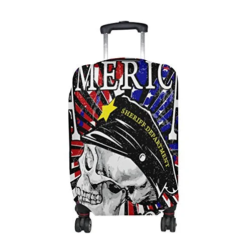 GIOVANIOR Skull America Motorcycle Poster Luggage Cover Suitcase Protector Carry On Covers GIOVANIOR Skull America Motorcycle Poster Luggage Cover Suitcase Protector Carry On Covers