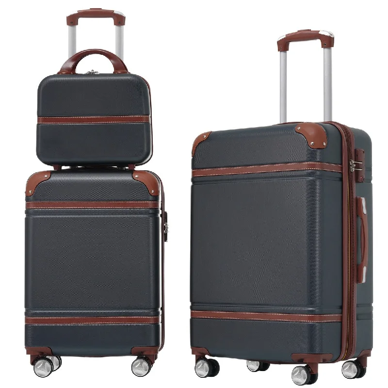 Hardshell Luggage Sets 3 Pieces 20"+24" Luggages and Cosmetic Case Spinner Suitcase with TSA Lock Lightweight Hardshell Luggage Sets 3 Pieces 20"+24" Luggages and Cosmetic Case Spinner Suitcase with TSA Lock Lightweight