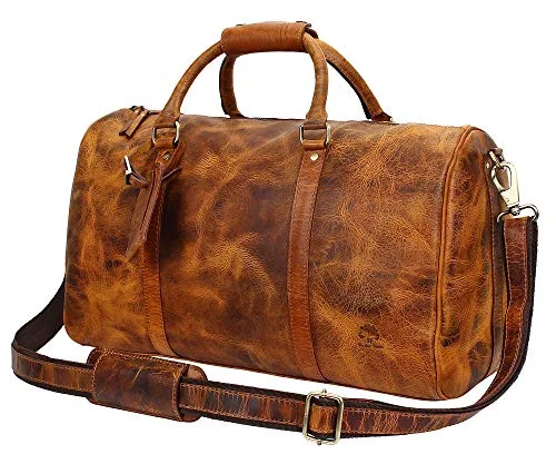 Leather Duffel Bags For Men Women - Airplane Underseat Carry On Luggage By Rustic Town Leather Duffel Bags For Men Women - Airplane Underseat Carry On Luggage By Rustic Town