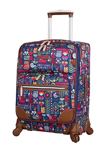 Lily Bloom Luggage Carry On Expandable Design Pattern Suitcase For Woman With Spinner Wheels (20in, Geo Critter) Lily Bloom Luggage Carry On Expandable Design Pattern Suitcase For Woman With Spinner Wheels (20in, Geo Critter)