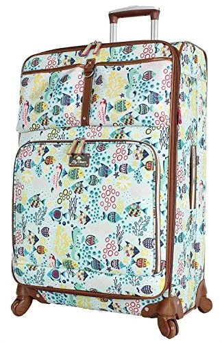 Lily Bloom Luggage Large Expandable Design Pattern Suitcase With Spinner Wheels For Woman (Aquarium Life, 28in) | Suitcases Lily Bloom Luggage Large Expandable Design Pattern Suitcase With Spinner Wheels For Woman (Aquarium Life, 28in) | Suitcases